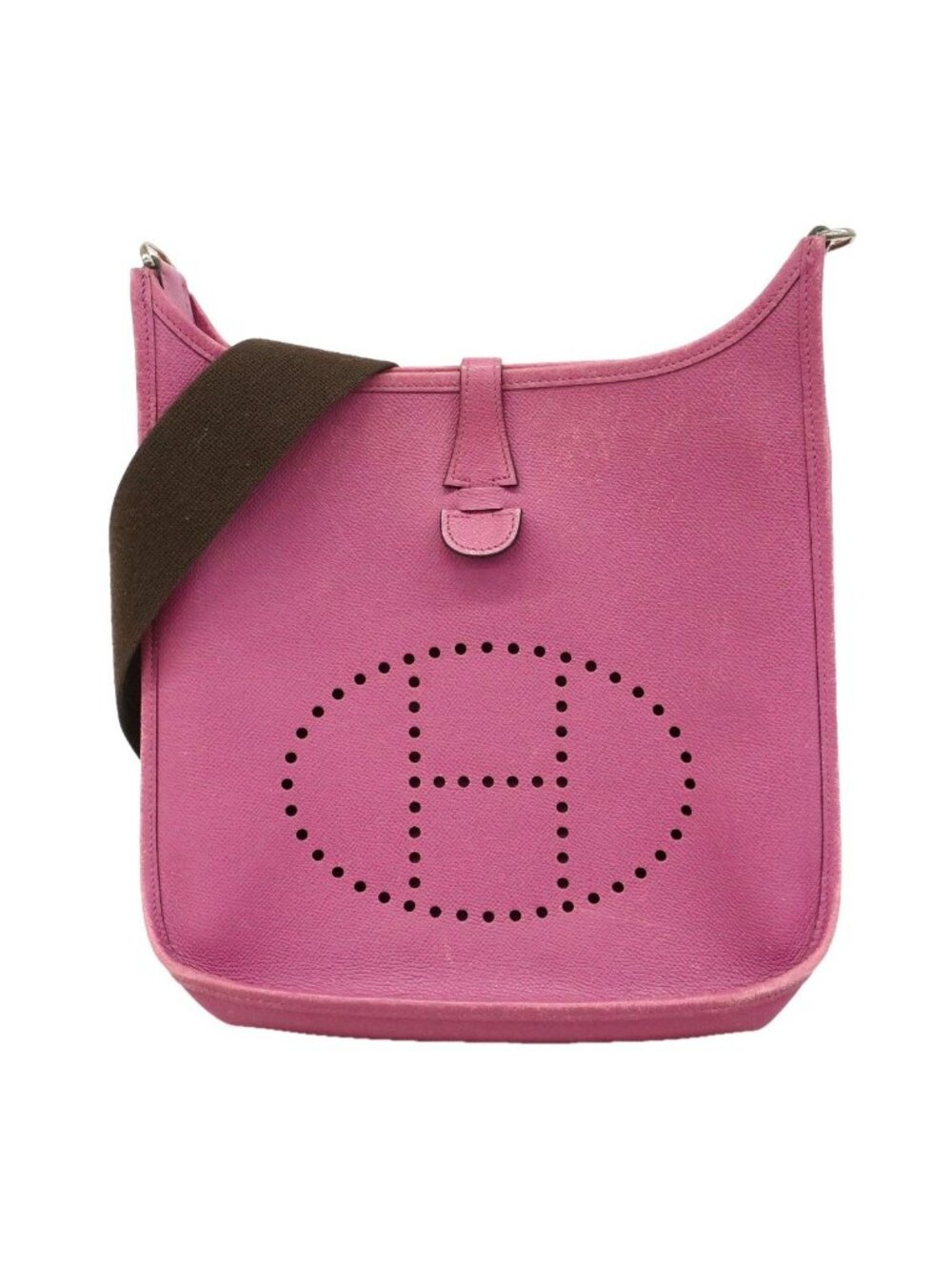 Hermes Shoulder Bag Evelyne 2 PM Veau Epsom Cyclamen Silver